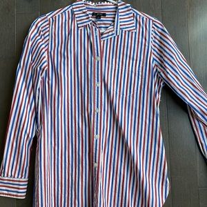 J Crew women’s button down, red white and blue